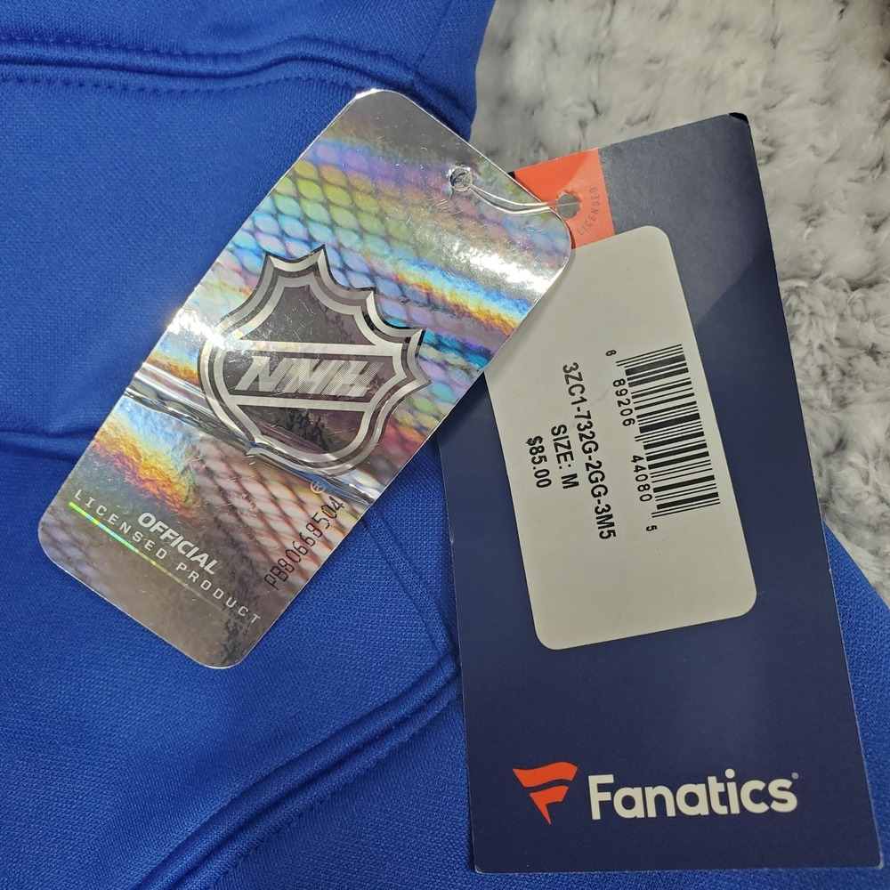 Fanatics New York Islanders Lace Up Hoodie Mens M Blue Sweatshirt Mesh NHL New - Picture 6 of 10